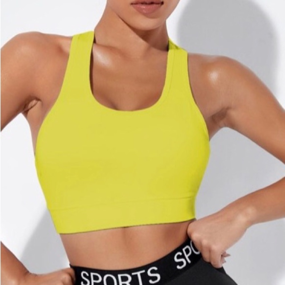 Solid Racer Back Sports Bra